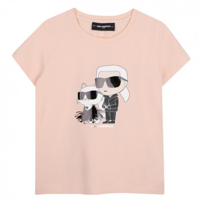 Tricou copii cu aplicatie Karl Lagerfeld pentru fata